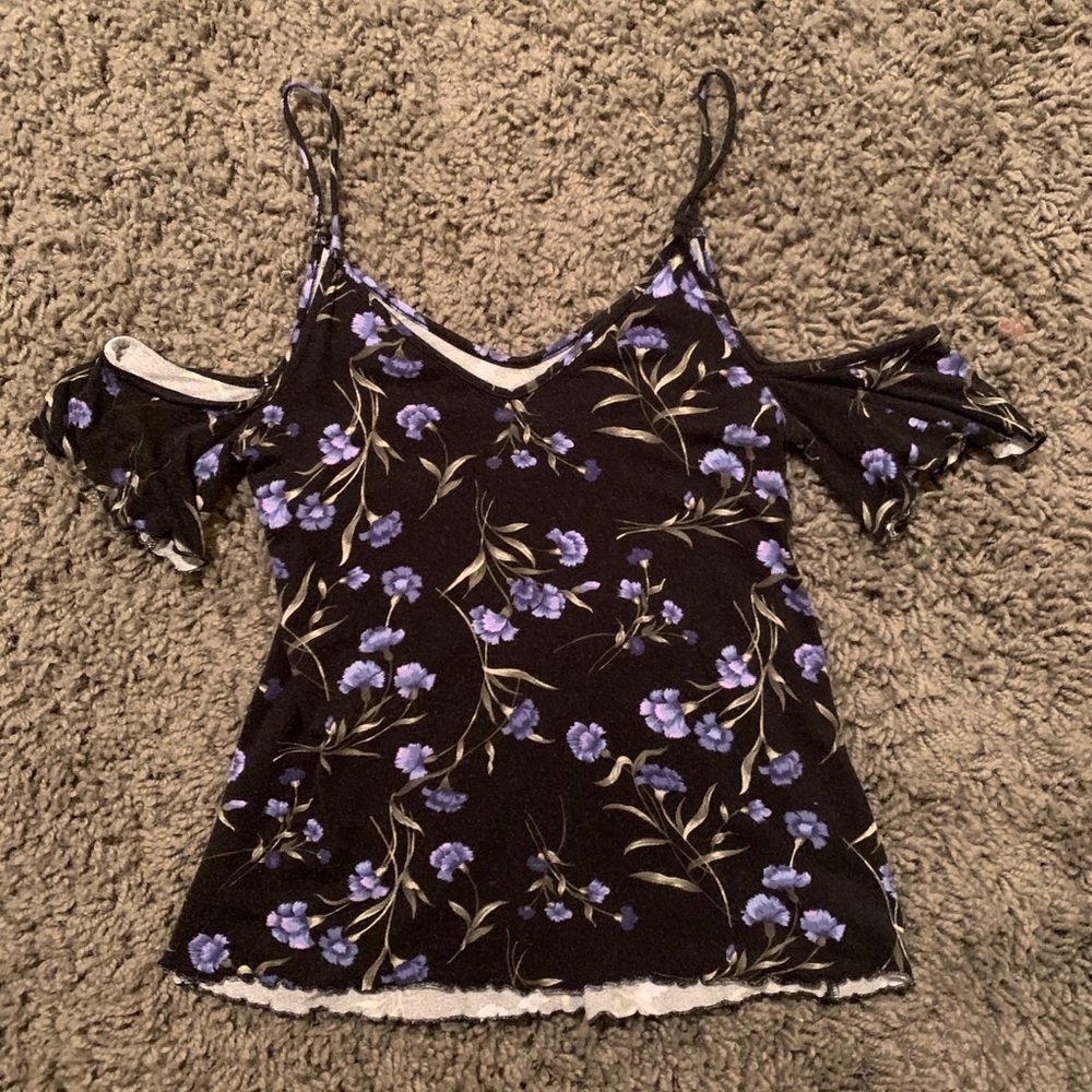 cute floral american eagle tank